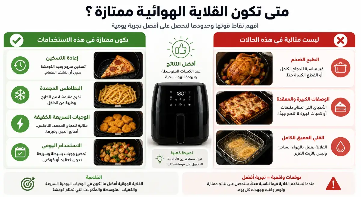 أفضل استخدامات القلاية الهوائية في الحياة اليومية