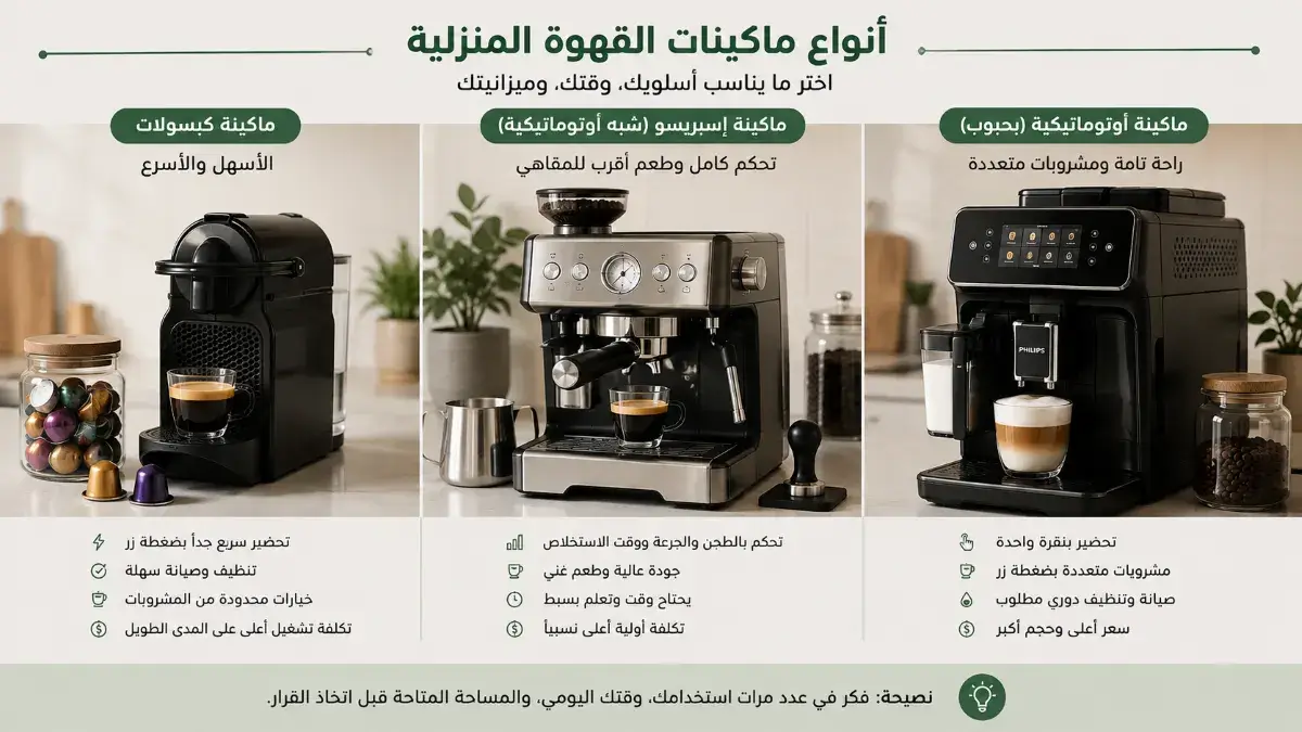 ماكينة قهوة كبسولات للاستخدام المنزلي