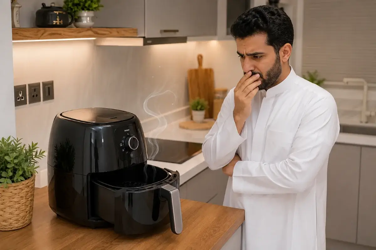 قلاية هوائية جديدة تصدر رائحة بلاستيك عند أول استخدام