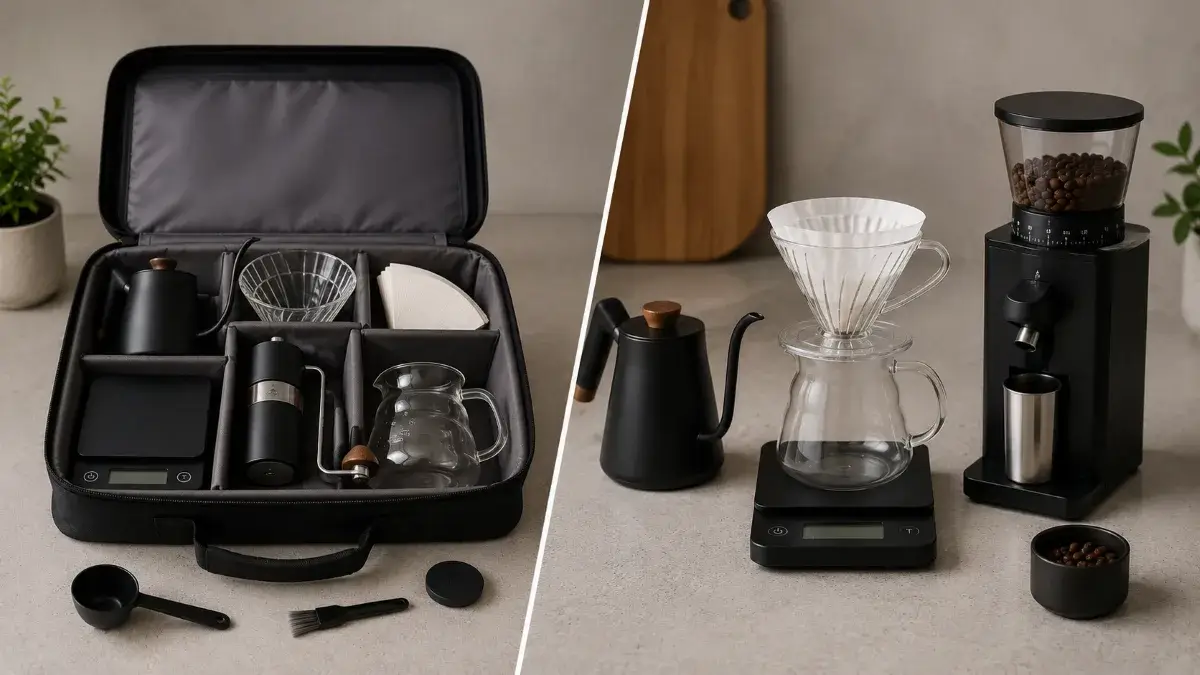 مقارنة بين شراء طقم V60 كامل وتجميع أدوات القهوة بشكل منفصل